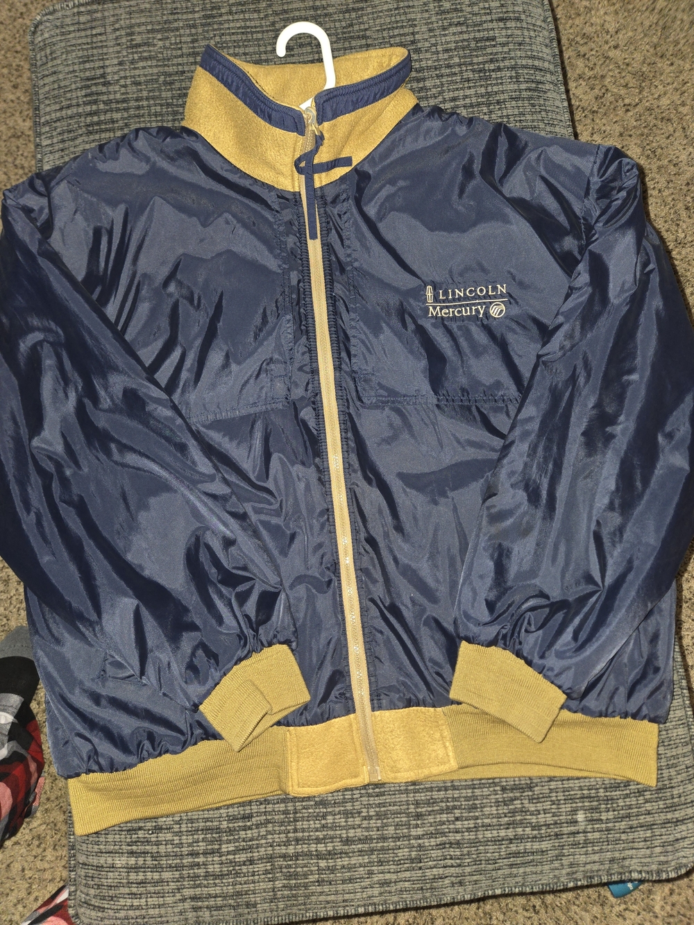 Men's Navy and Gold Windbreaker Jacket